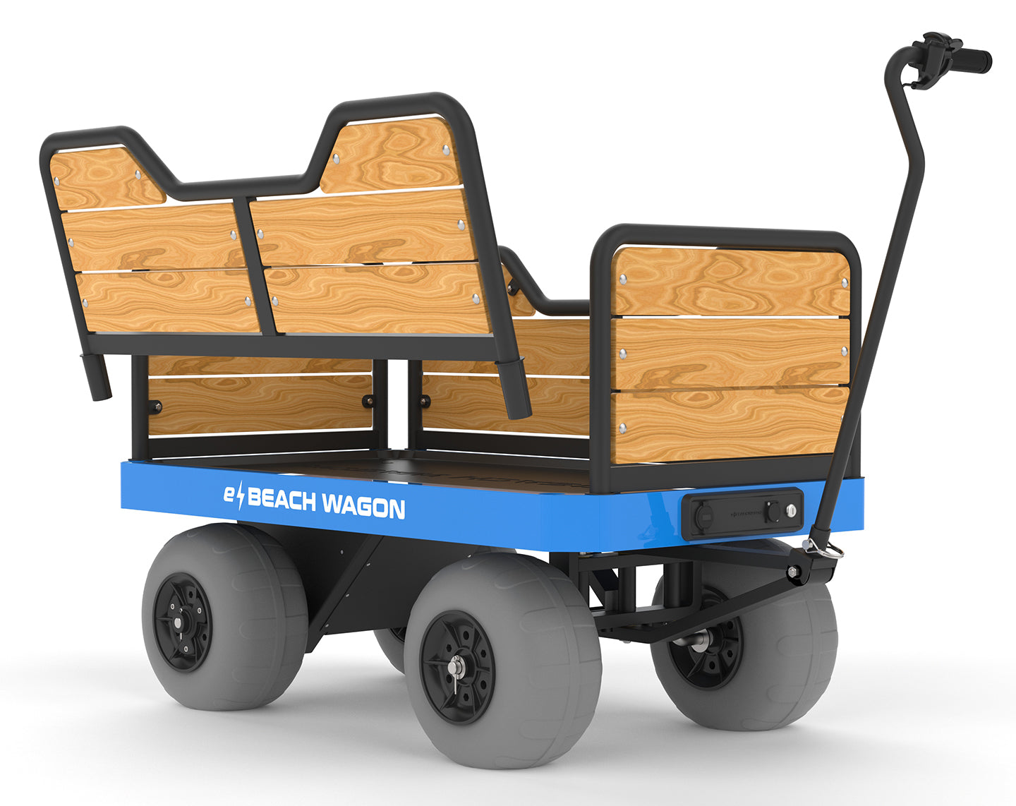 e-Beach Wagon has tall removable railings