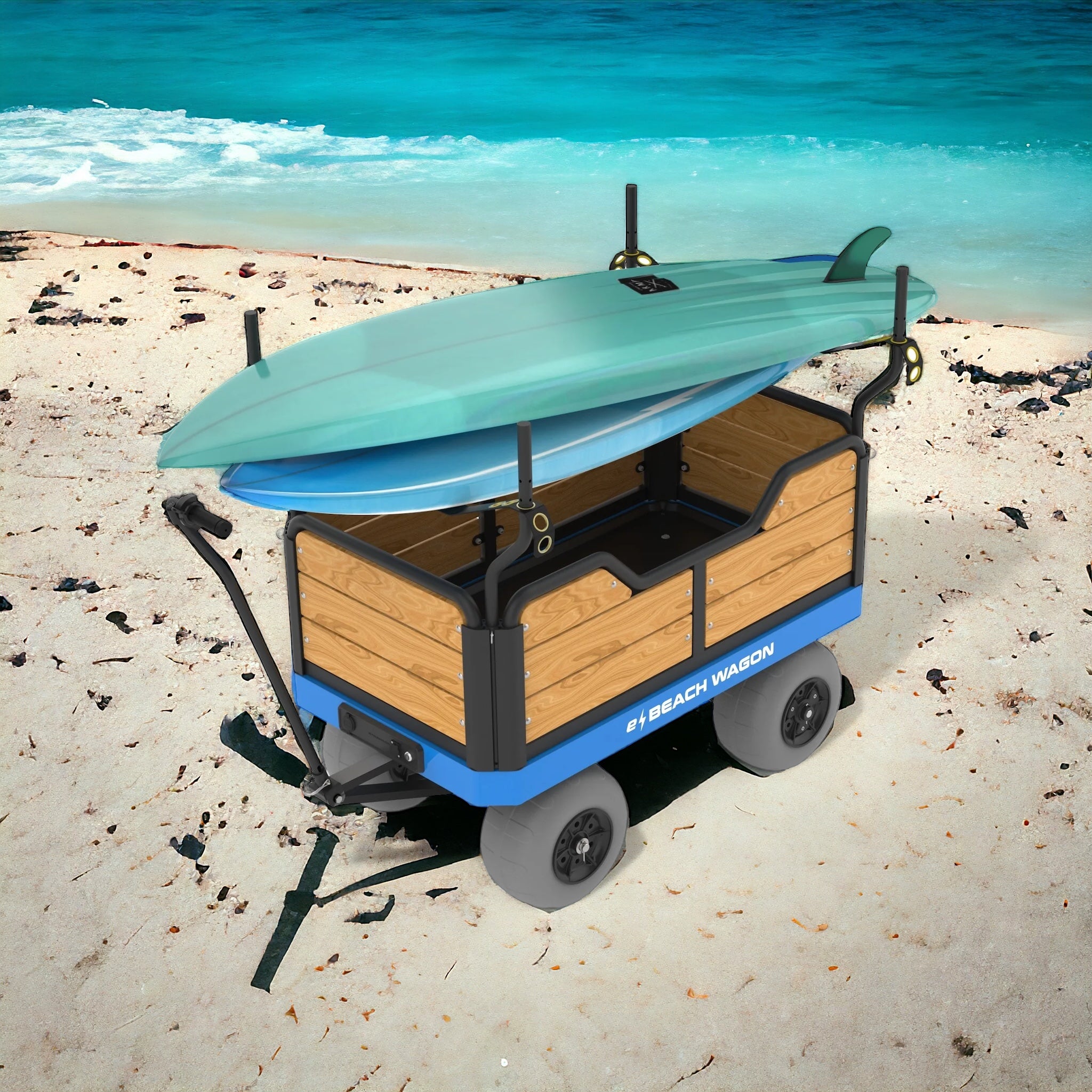 Surfboard, SUP, and Kayak Rack - e-Beach Wagon