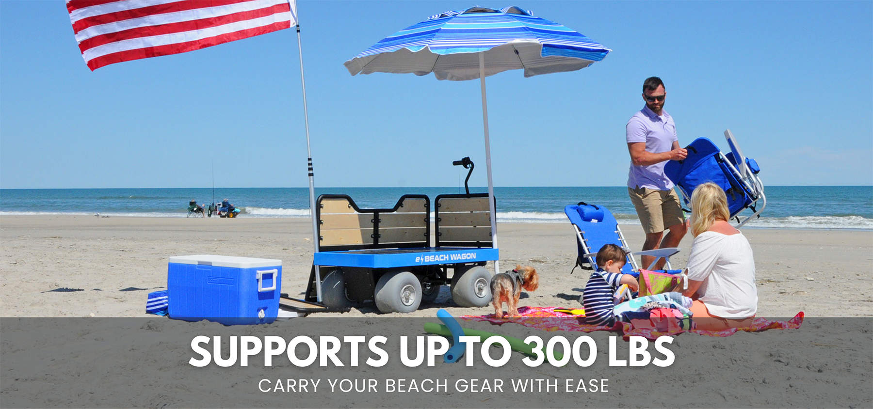 e-Beach Wagon supports 300 lbs