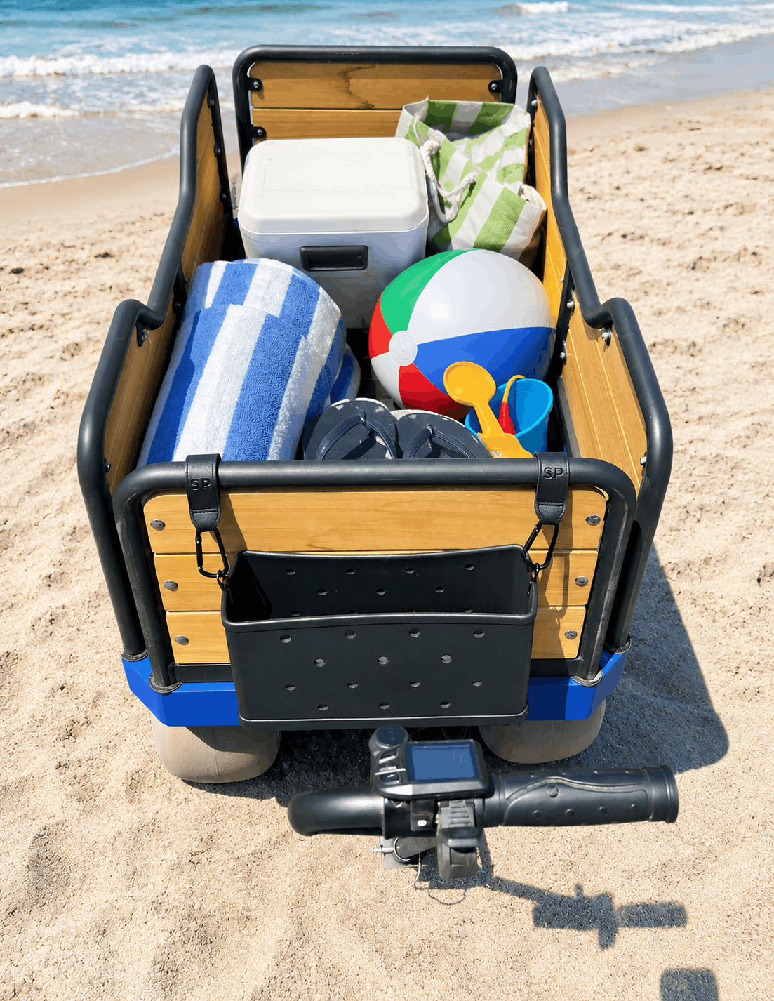 The e-Beach Wagon waterproof caddy is a fan favorite for holding all your small accessories