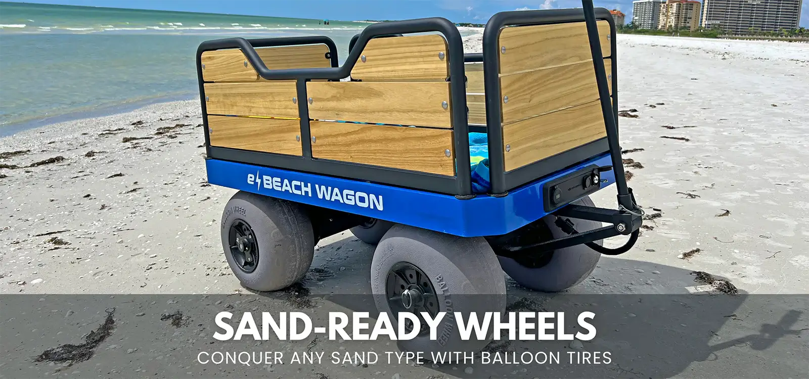 Electric Motorized Multi-Terrain Beach Cart Wagon | e-Beach Wagon