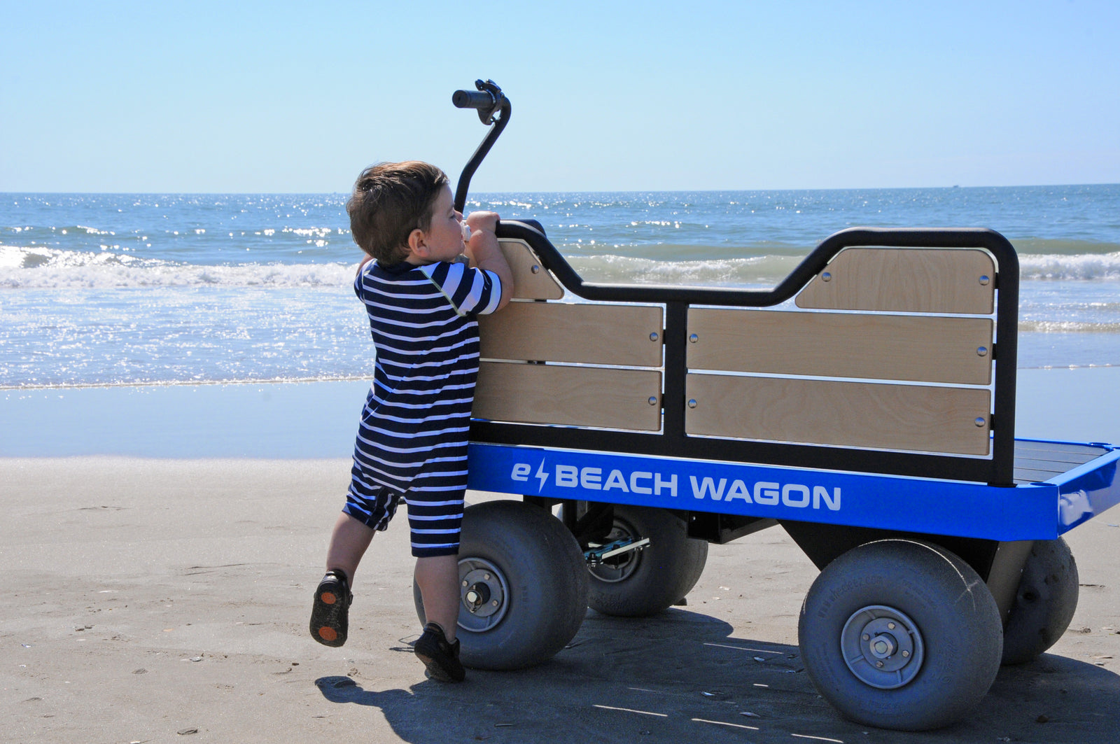 high-capacity motorized beach cart