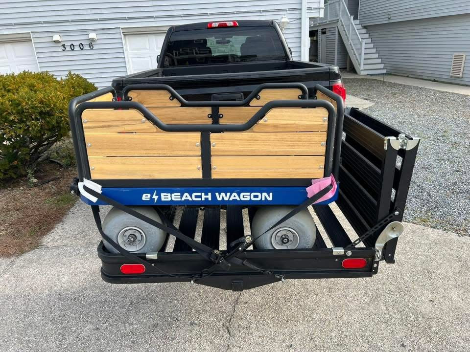 e-Beach Wagon on truck with hitch cargo carrier