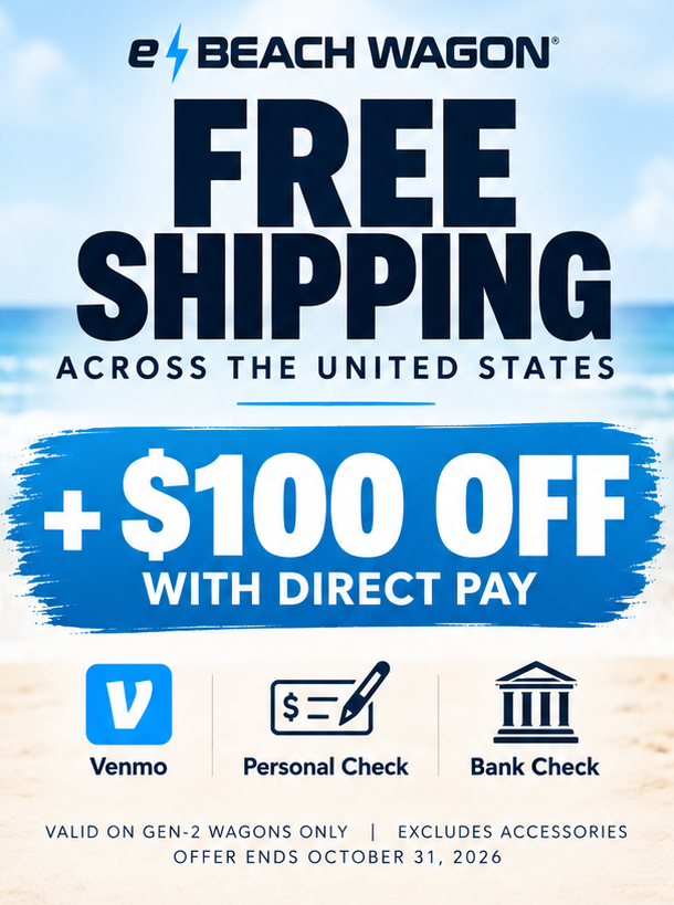 FREE shipping + $100 OFF an e-Beach Wagon Gen-2. Ends 10.31.26