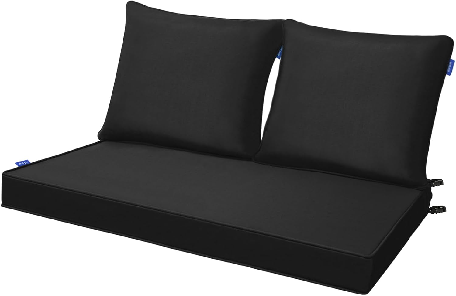 Water-repellent outdoor cushion set for e-Beach Wagon bench conversion at the beach.