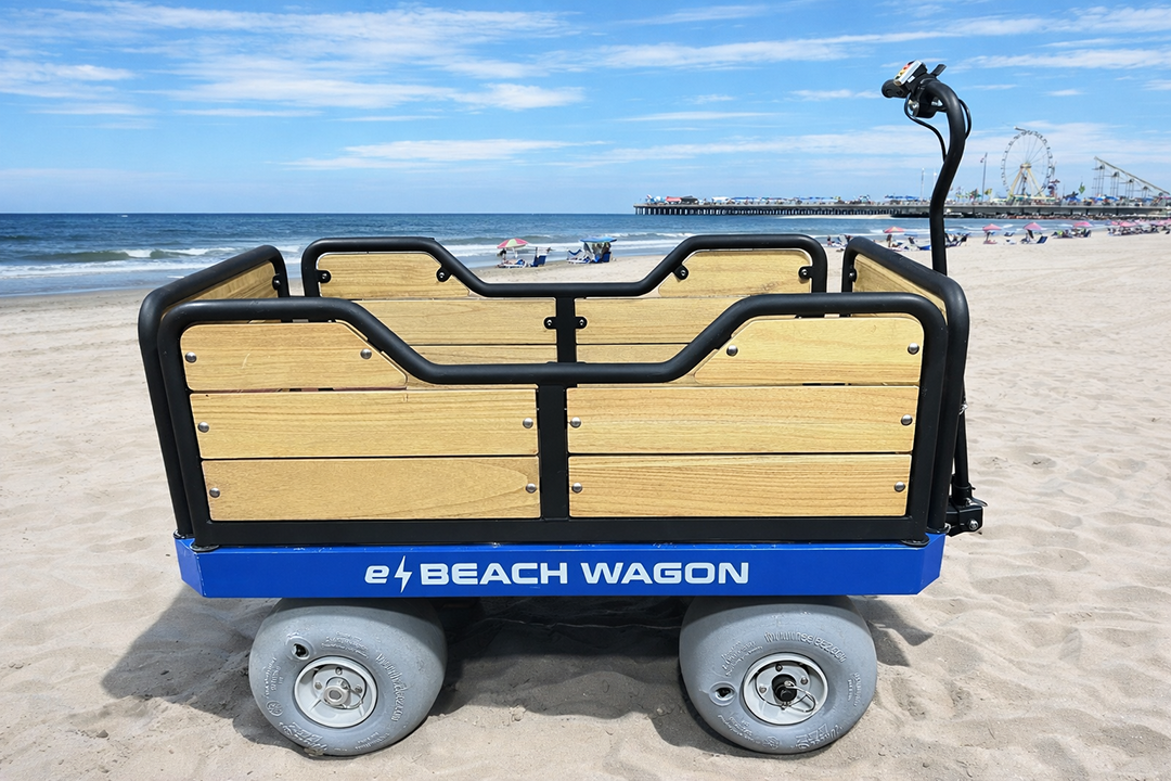Limited stock available of refurbished used e-Beach Wagons with Wheeleez tires