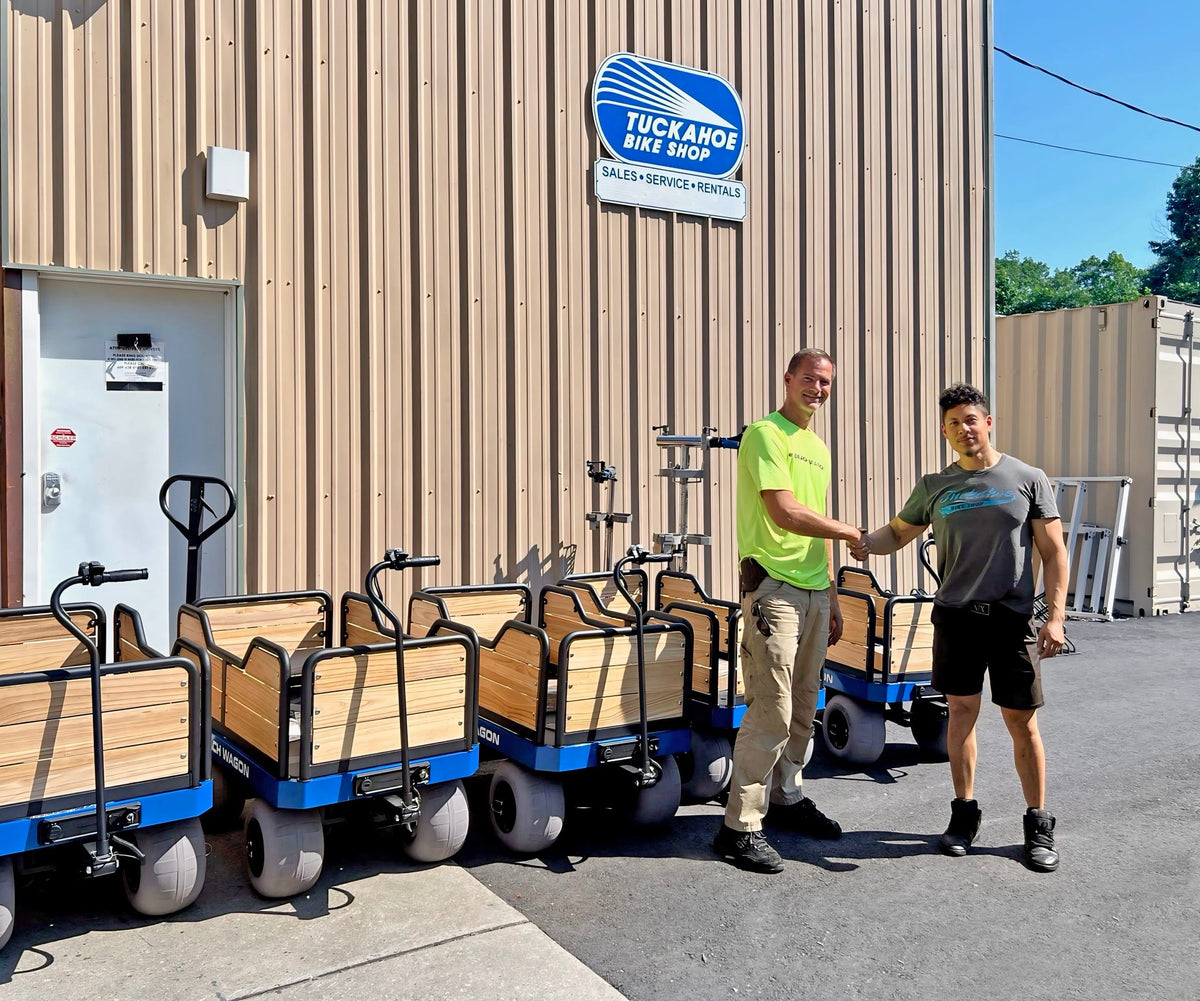 e-Beach Wagon's largest rental provider is Surf Buggy Centers at the Jersey Shore