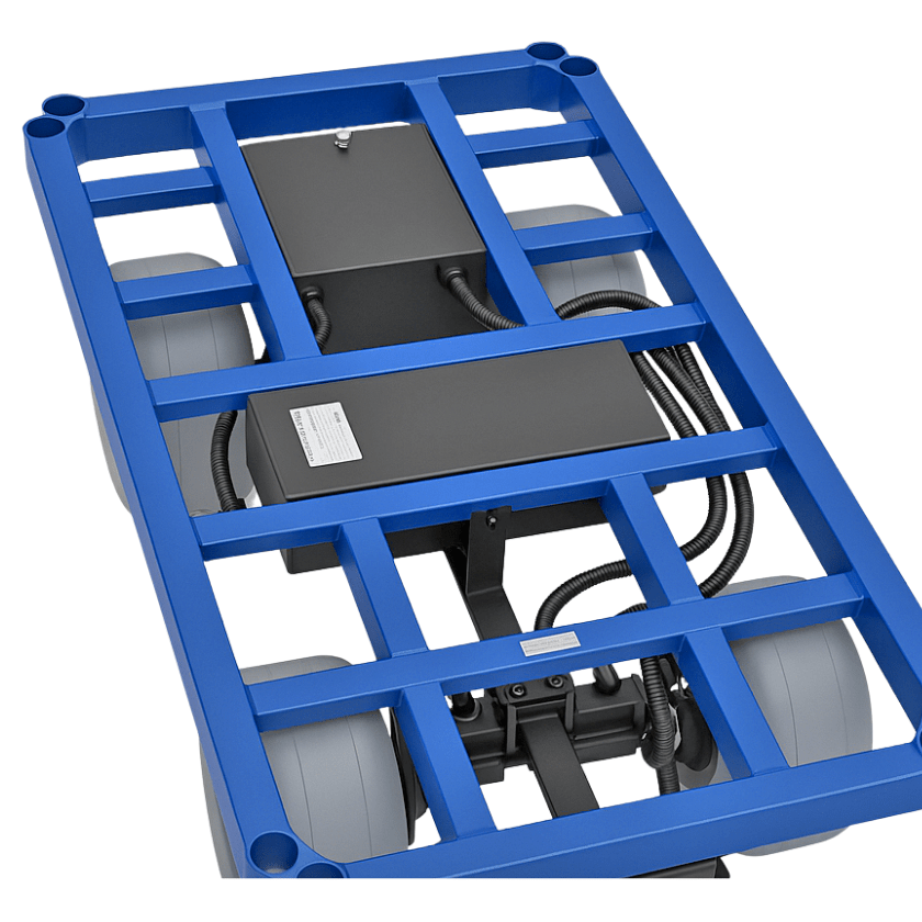 e-Beach Wagon's powerful lithium battery, motor, and electrical components are protected in sealed weather-resistant compartments