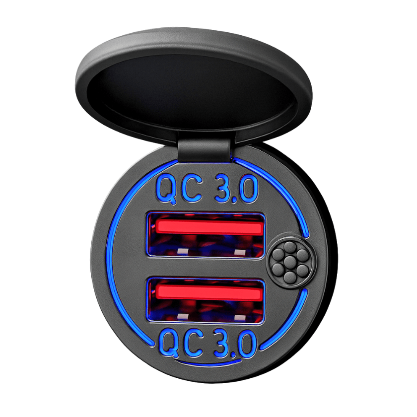 Dual USB power outlets for e-Beach Wagon