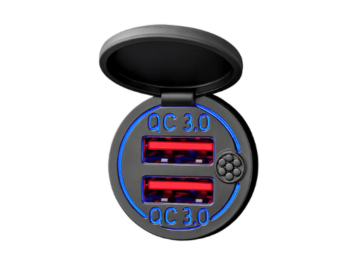 Dual USB charging ports come standard on every e-Beach Wagon
